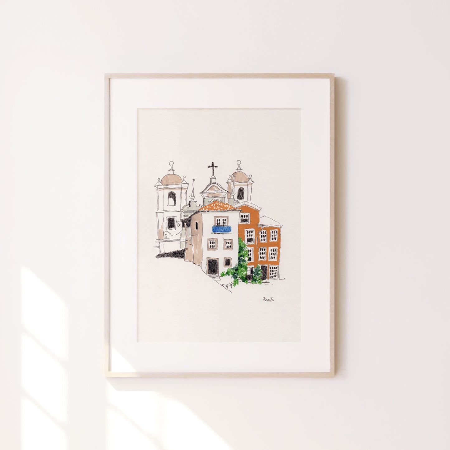 Porto Cityscape Art Print: Colorful Portugal Urban Sketch