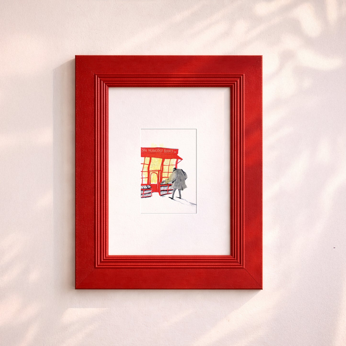 San Francisco Bookshop Art Print – Cozy Literary Illustration (10x15cm Mini Print)