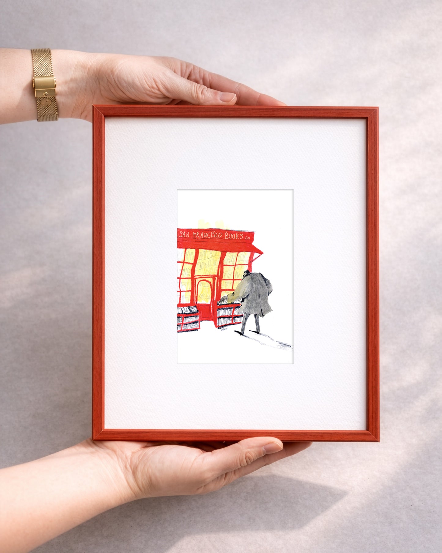 San Francisco Bookshop Art Print – Cozy Literary Illustration (10x15cm Mini Print)