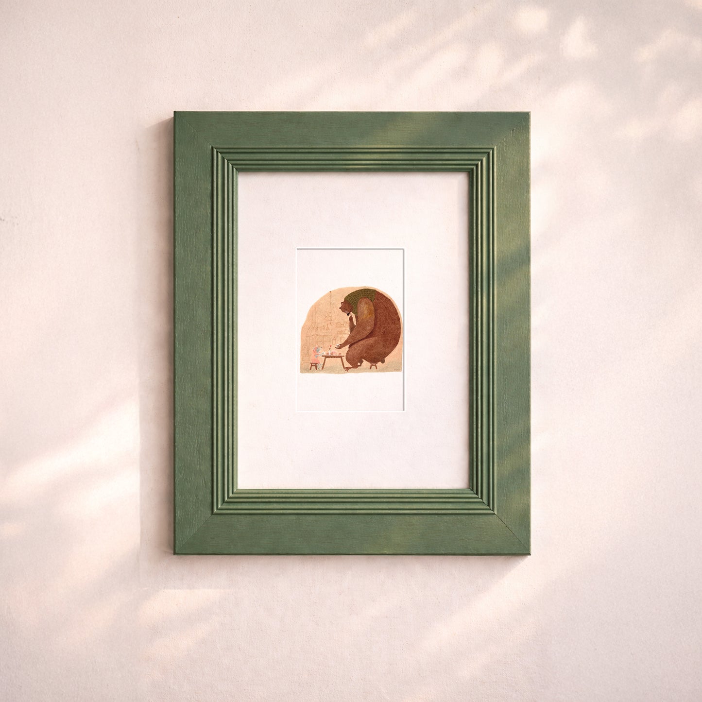 Bear and Mouse Art Print – Cozy Woodland Nursery Decor (10x15 cm)