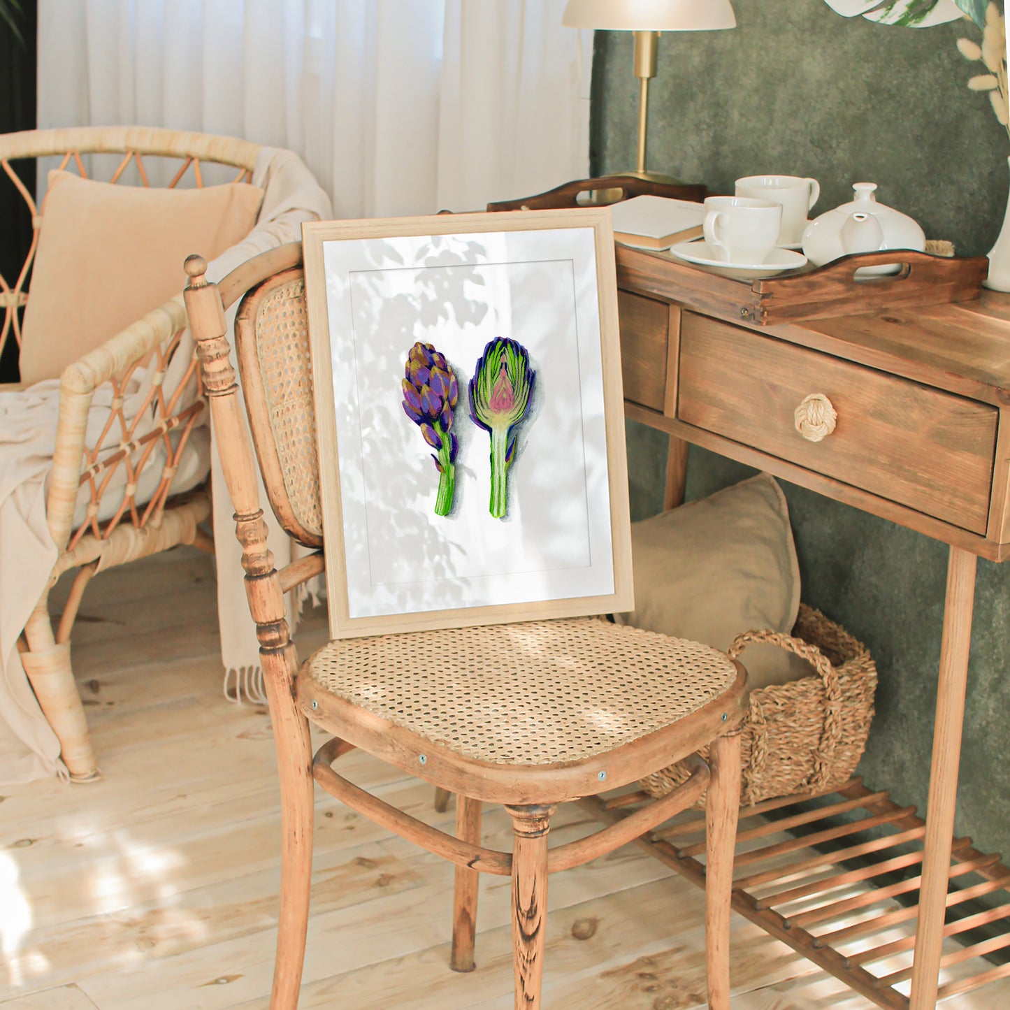 Artichoke Botanical Art Print: Vintage Kitchen Wall Decor