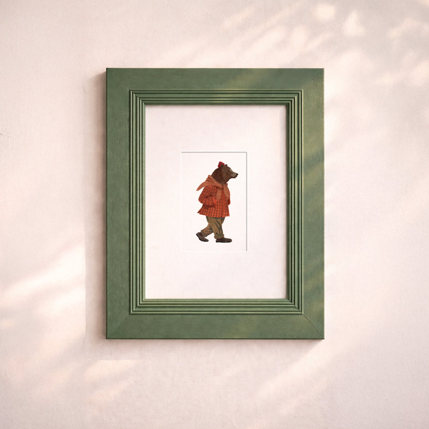 Whimsical Bear Illustration Mini Fine Art Print, Woodland Cottagecore Decor (10x15 cm)