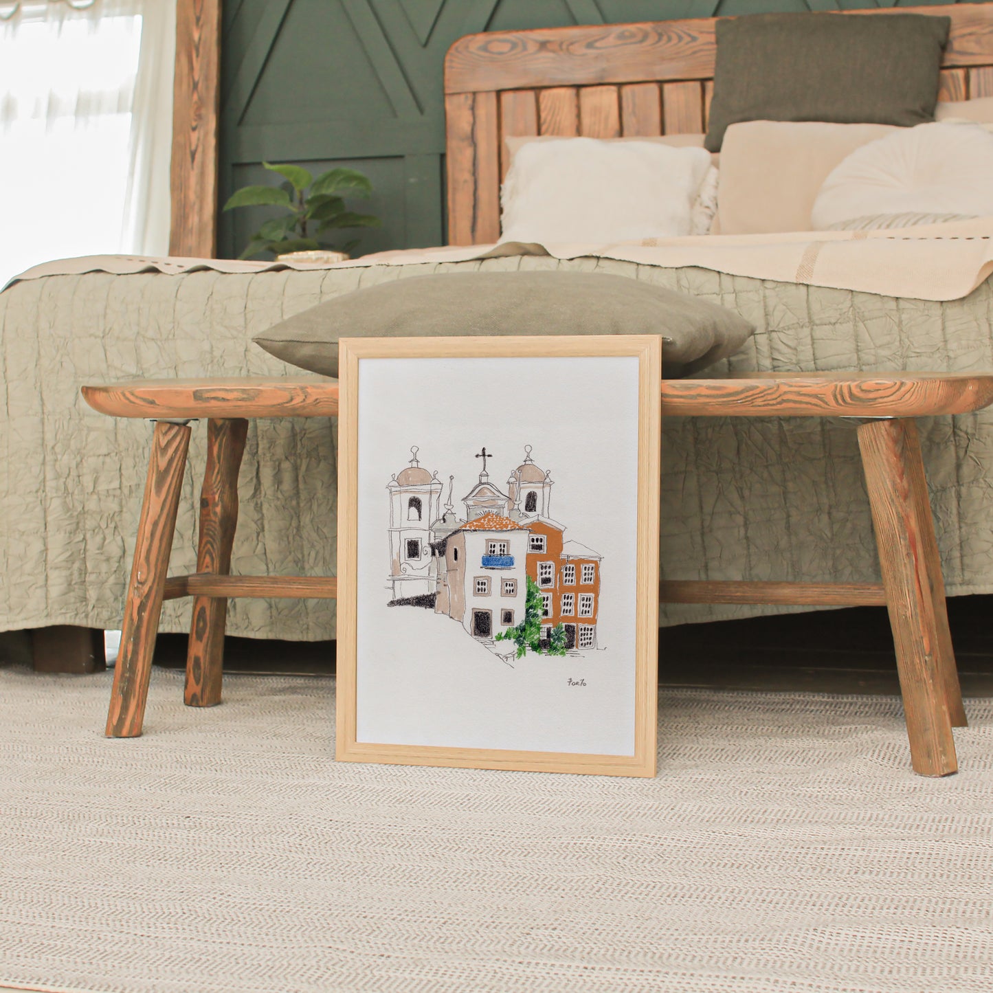 Porto Cityscape Art Print: Colorful Portugal Urban Sketch