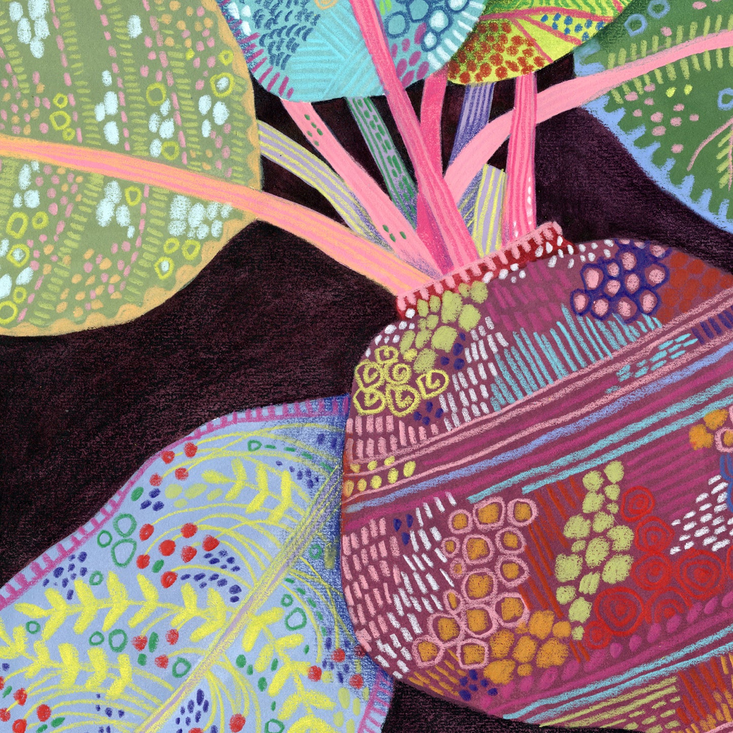 Beet Botanical Art Print – Folk Style Kitchen Decor