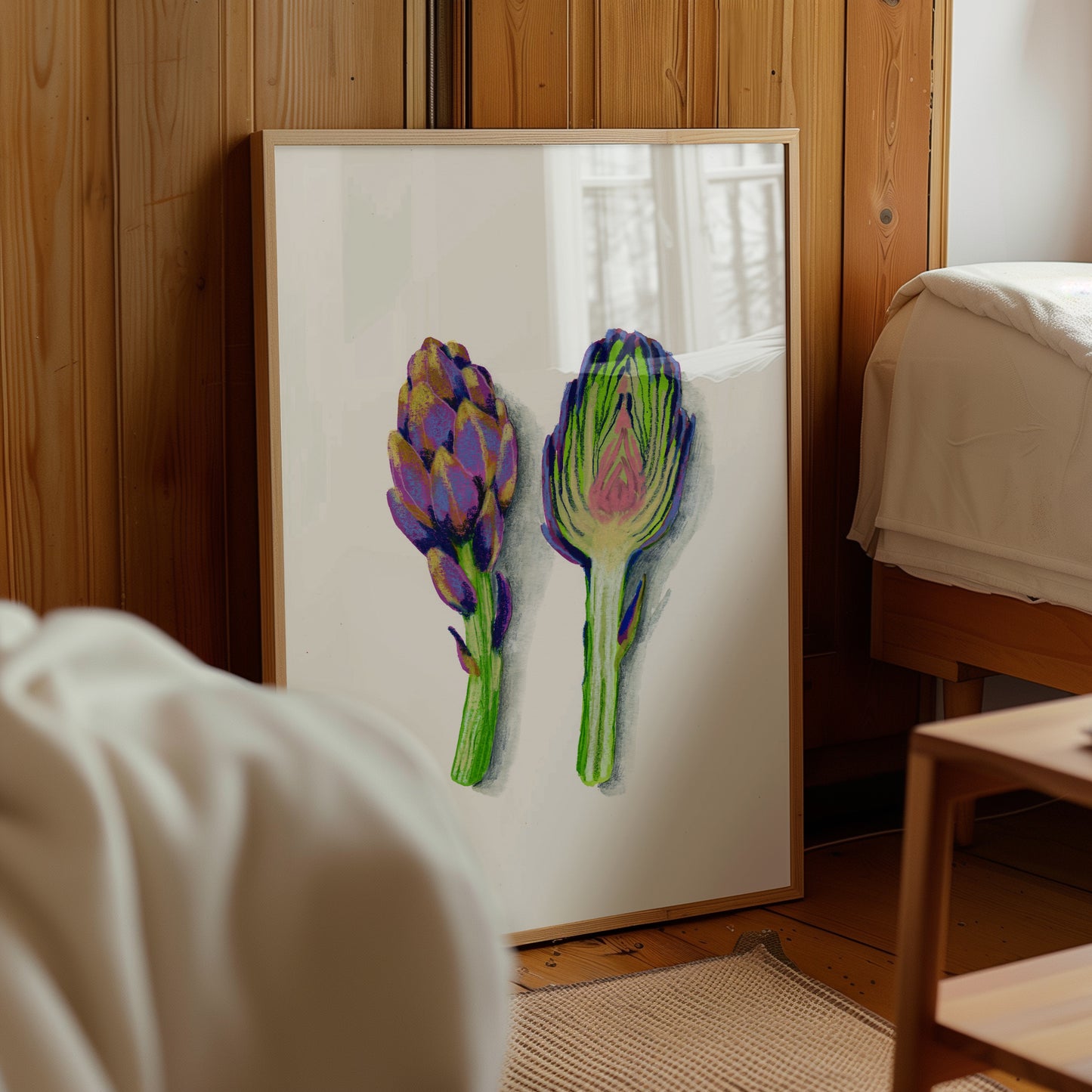 Artichoke Botanical Art Print: Vintage Kitchen Wall Decor