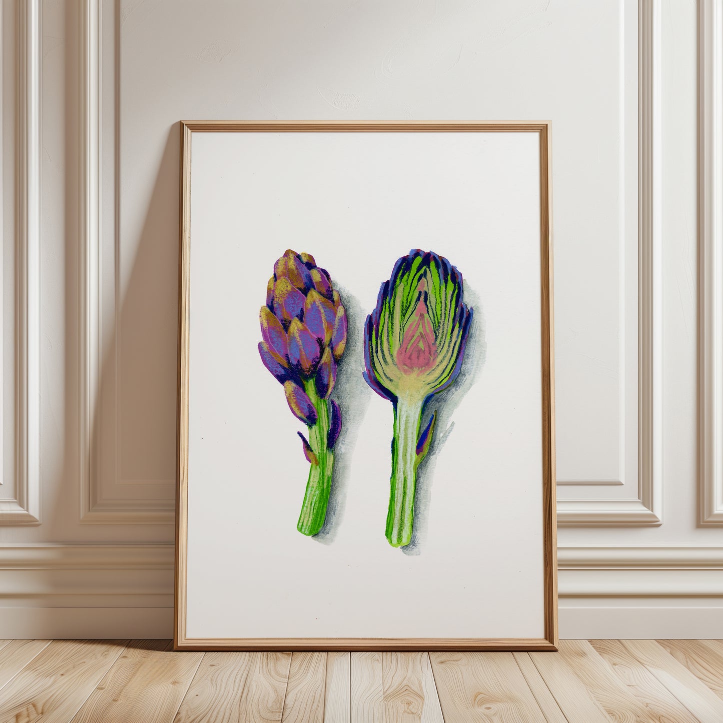 Artichoke Botanical Art Print: Vintage Kitchen Wall Decor
