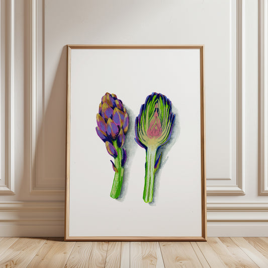 Artichoke Botanical Art Print: Vintage Kitchen Wall Decor